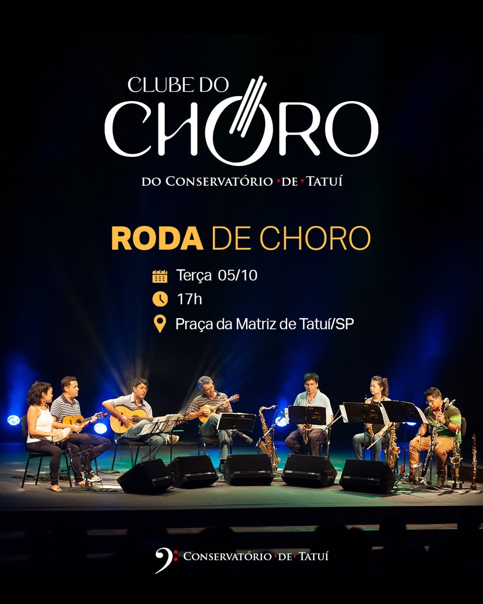 Conservatório de Tatuí inaugura o Projeto “Rodas de Choro” aberto ao público!