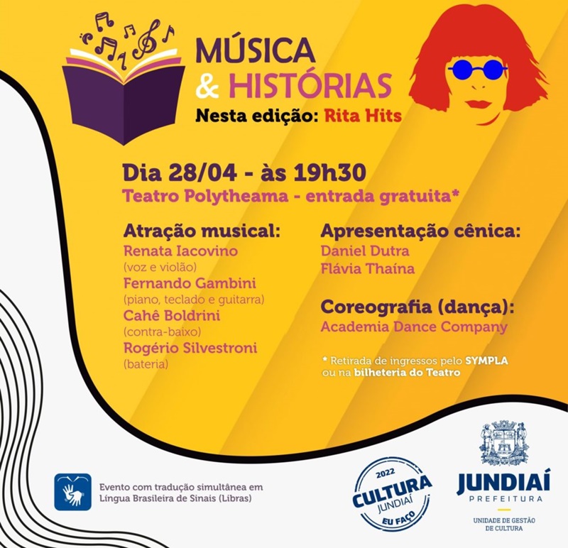 ‘Música & Histórias’ obra de Rita Lee é destaque no Polytheama nesta quinta!