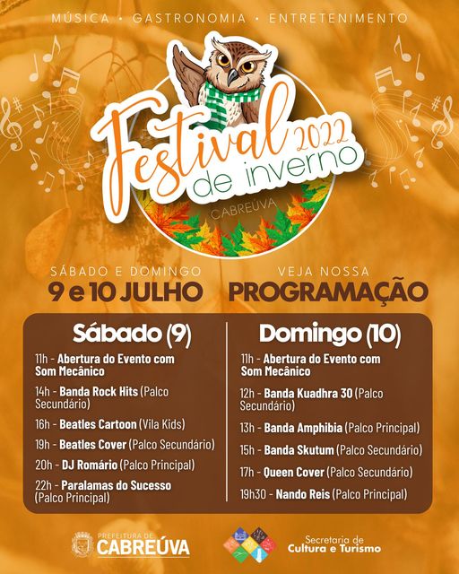 Festival de Inverno de Cabreúva 2022 - Confira a Programação