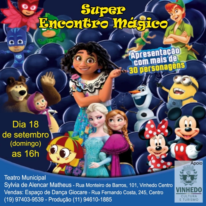 Vinhedo - Espetáculo infantil ´Super Encontro Mágico´ chega no dia 18!