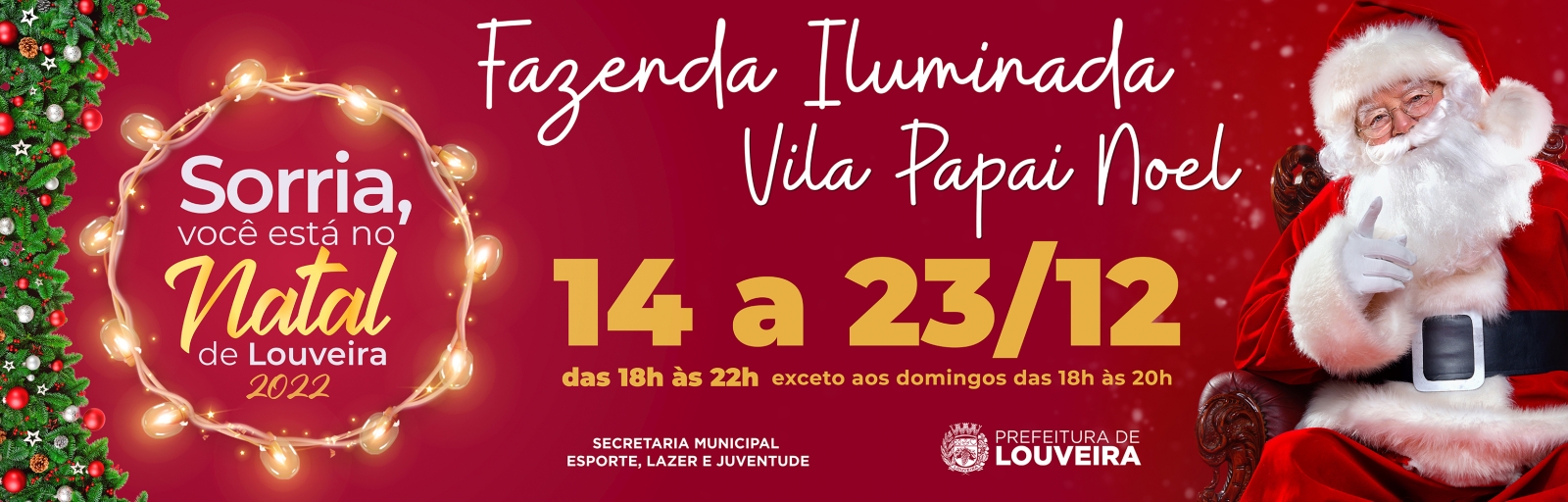 Louveira - Fazenda Santo Antônio tem programação especial de Natal 2022!